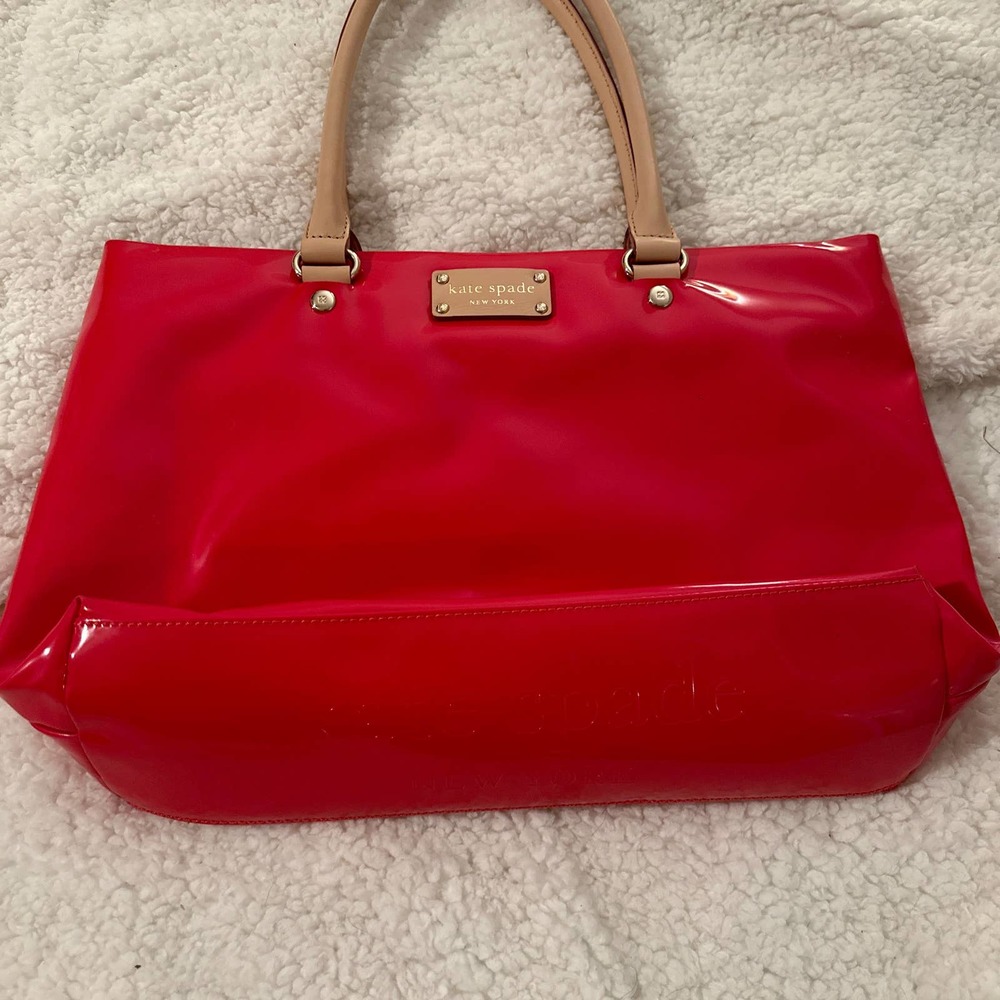 Kate spade patent leather red tote - Picture 1 of 6